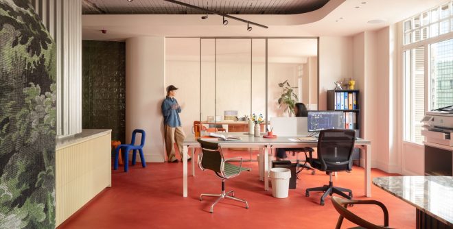 Archisearch - The Architect's Office: Tabula designs its new multifunctional office in Bilbao around a striking red floor.
