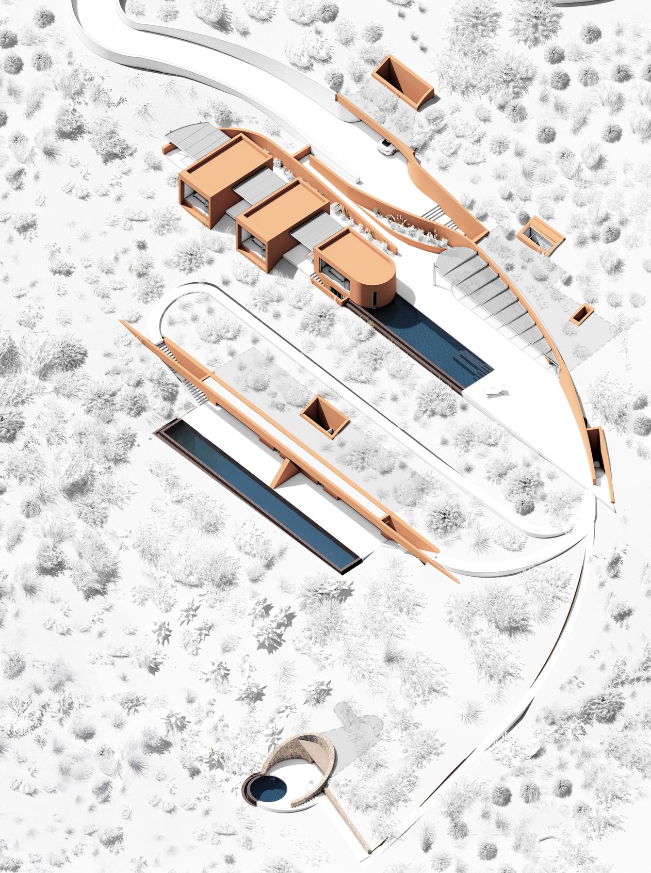 Archisearch Olen in Syros by Ateno is an earth-sheltered retreat in three acts