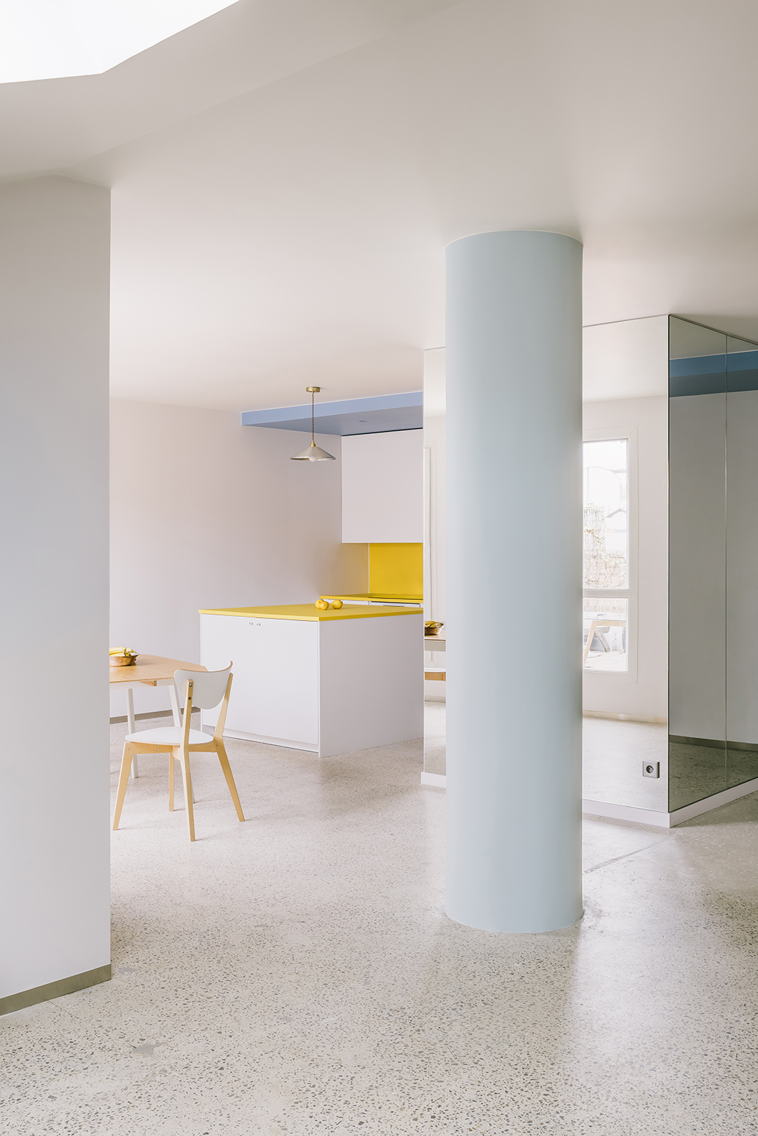 Archisearch Architecture in Colour: Gruit Transforms Two Existing Apartments into a 100 m² Duplex Through Yellows and Blues in Bagnolet, France