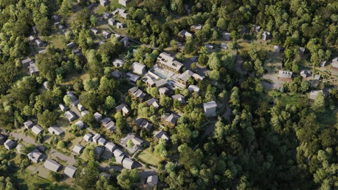 Aerial view of Borgo Miranda project