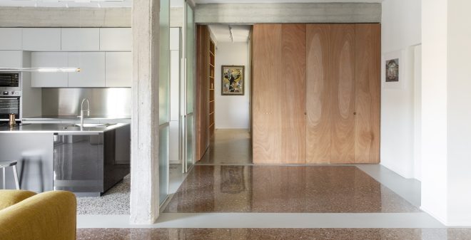 Archisearch - Interiors We Love: Venetian Flooring Meets Exposed Concrete at Casa Viale della Tecnica in Rome by Maria Adele Savioli