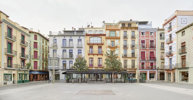 Archisearch - Un Parell d’Arquitectes Redesign Plaça Major in Olot, Spain Through a Chromatic Façade Restoration