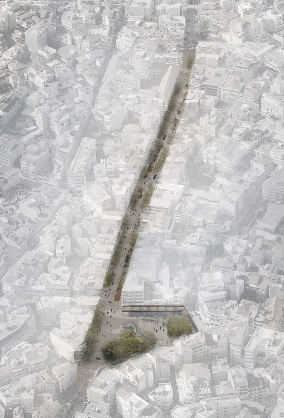 Archisearch Topio7 architects & architect Dimitris Poulios win 2nd prize at the Architectural Ideas Competition for the Regeneration of the pedestrian network of the city of Katerini