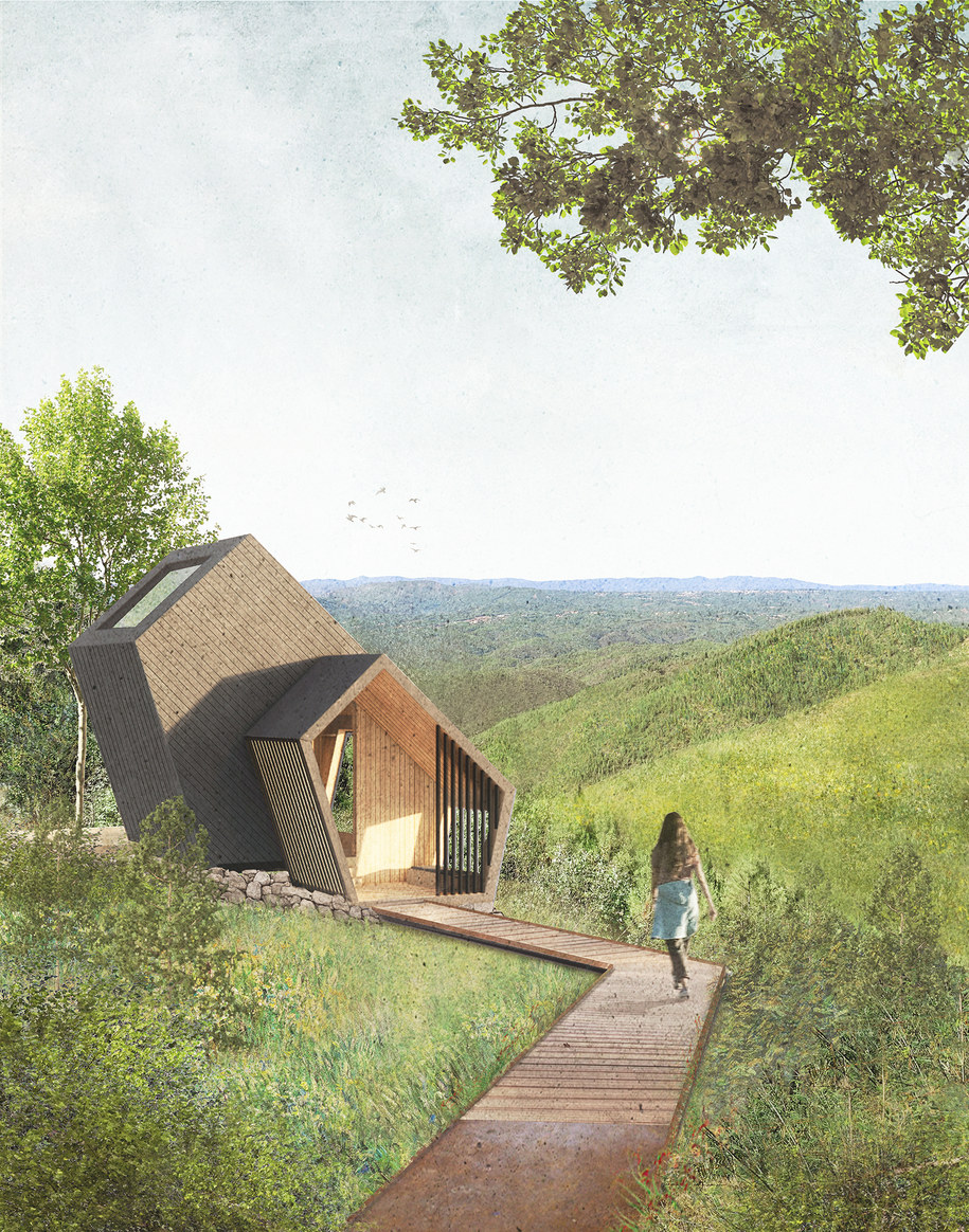 Archisearch Pasithéa: Meditation Cabins in Central Portugal by Sofia Nikolaidou and Angeliki Tzifa