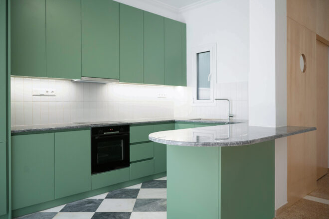 Archisearch - 'Green, Saumon and Checkerboard' apartment renovation in Kypseli, Athens by architect Harris Vamvakas