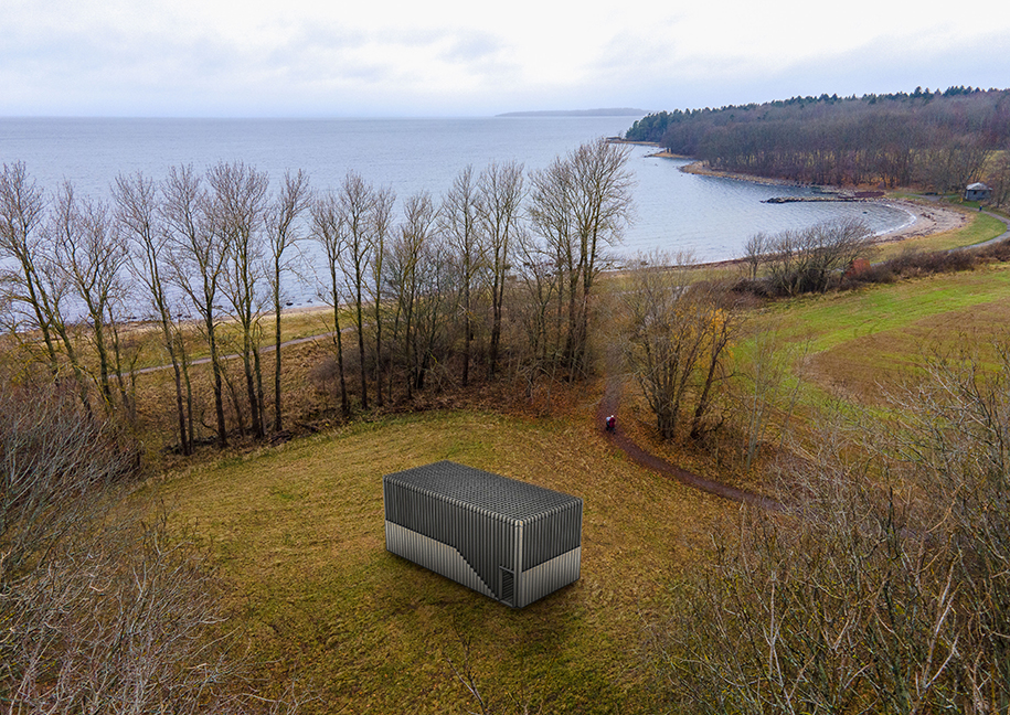 Archisearch Platform Pavilion -  Stairs Pavilion - Cylinder Pavilion: M11 hosts three temporary architectural structures on the island of Jeløya in Norway | S-AR