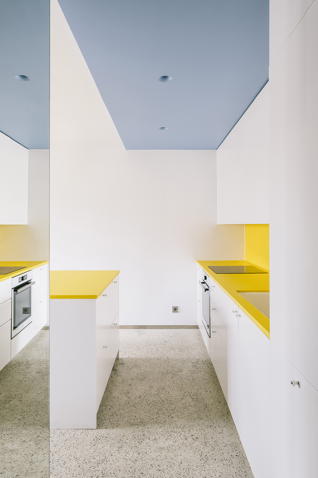 Archisearch Architecture in Colour: Gruit Transforms Two Existing Apartments into a 100 m² Duplex Through Yellows and Blues in Bagnolet, France