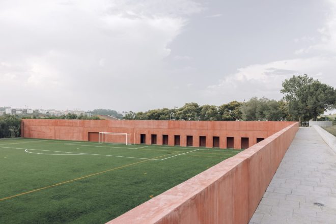 Archisearch - LEISURE ARCHITECTURE // A flat football pitch on a steep slope: Laje Football Field in Oeiras, Portugal by Miguel Marcelino