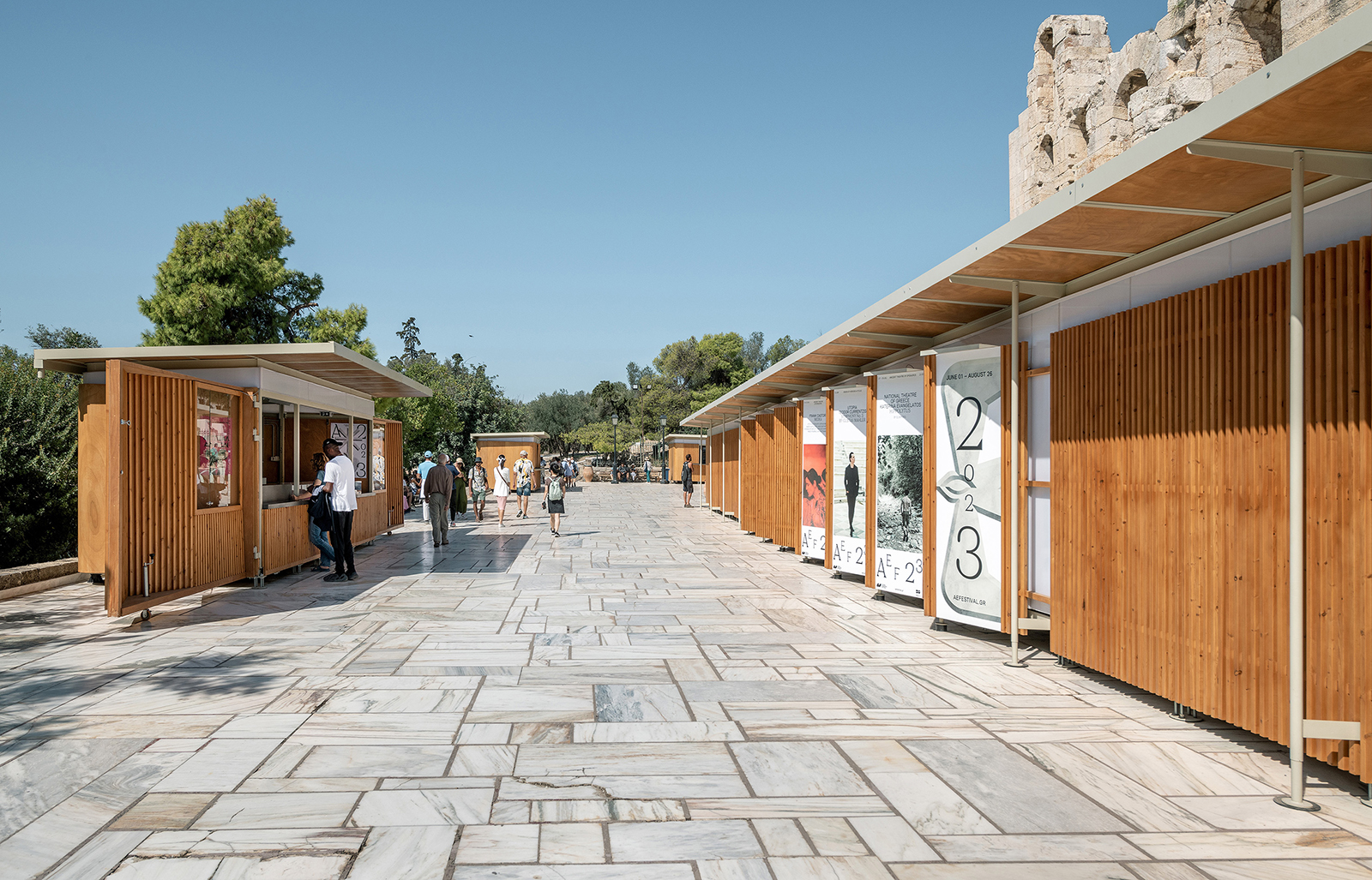 Archisearch A Series of Ephemeral Demountable Pavilions for the Odeon of Herodes Atticus | FLUX Office