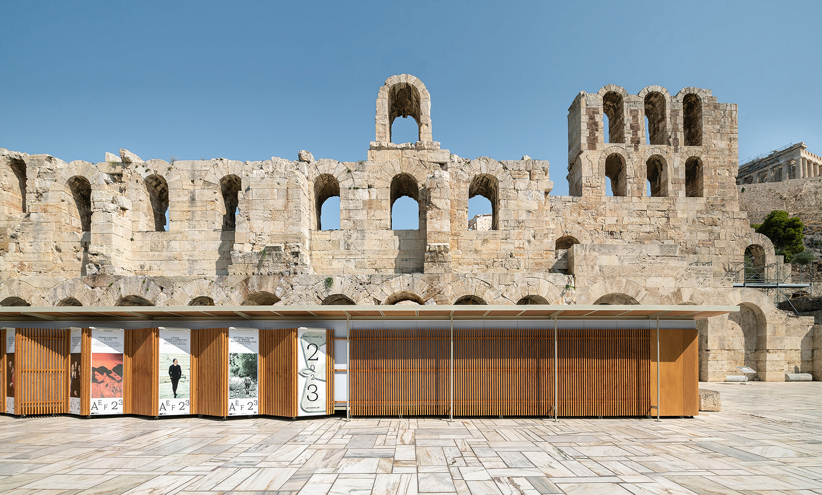 Archisearch A Series of Ephemeral Demountable Pavilions for the Odeon of Herodes Atticus | FLUX Office