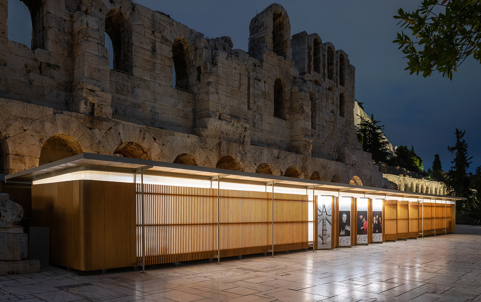 Archisearch A Series of Ephemeral Demountable Pavilions for the Odeon of Herodes Atticus | FLUX Office