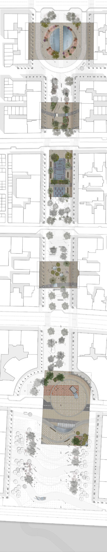 Archisearch WEAVE: architect E. Karyoti in collaboration with architect E. Samara, electrical engineer A. Sivi, civil engineer P. Zervas and architecture students F. Georgiadis, E. Antoniadou, E. Lazarina & S. Grigoropoulos win 3rd prize at the open Architectural Competition “Redesign of Aritsotelous Square and Axis”