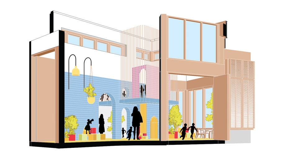 Archisearch Landscape as medium for coexistence: Competition entry for a nursery, elderly care centre and neighbourhood park in Chania, Crete | by Oikonomakis Siampakoulis architects