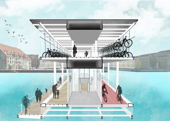Archisearch The city link - THE WAVE: discovering a public space on a cycling bridge | Diploma project by Marilena Tsevi