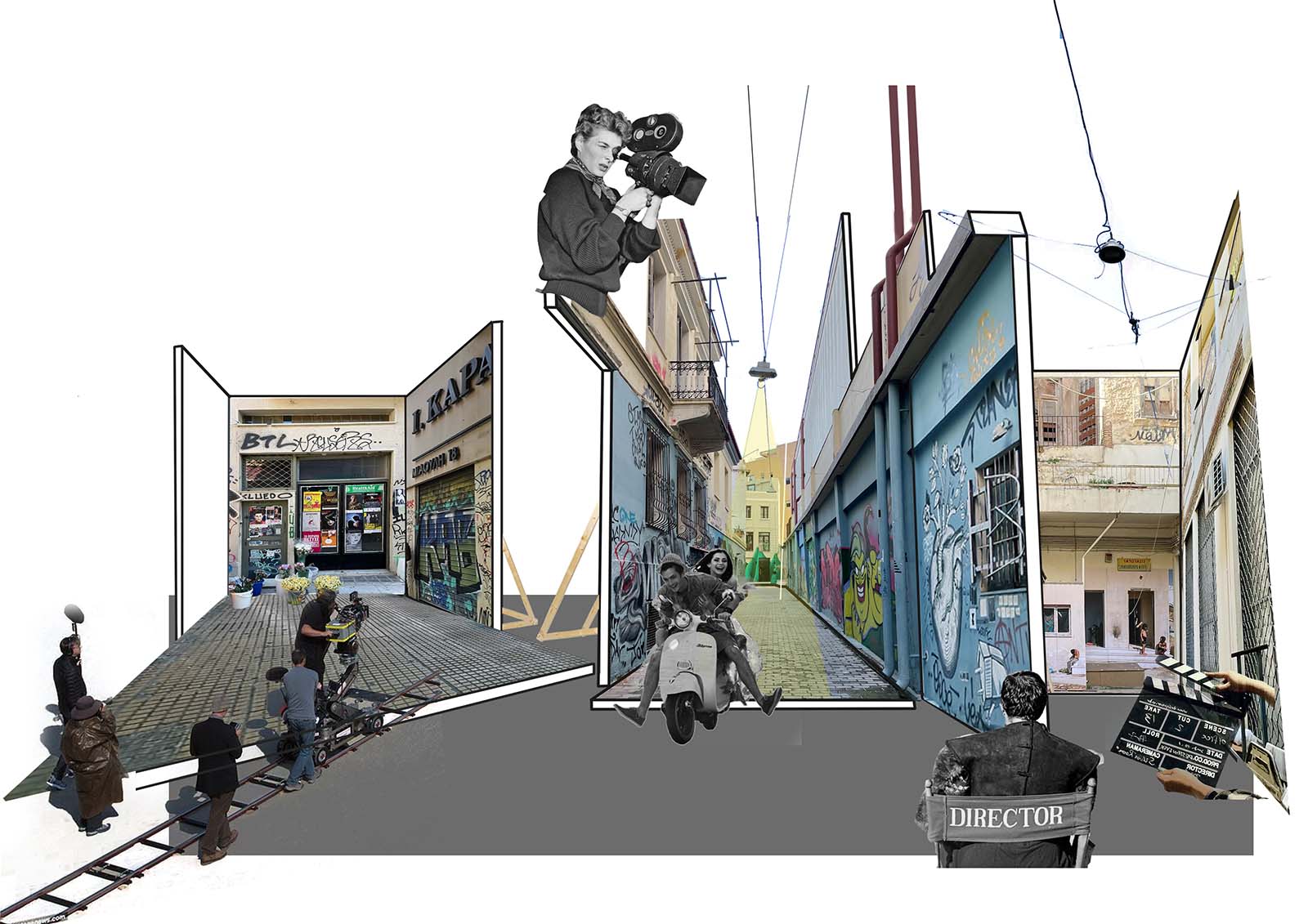 Archisearch Interactive walkthrough in Athens: Making scenes in the district of Psyrri | Diploma thesis project by Diamantopoulou Anastasia and Kousoropli Spyridoula