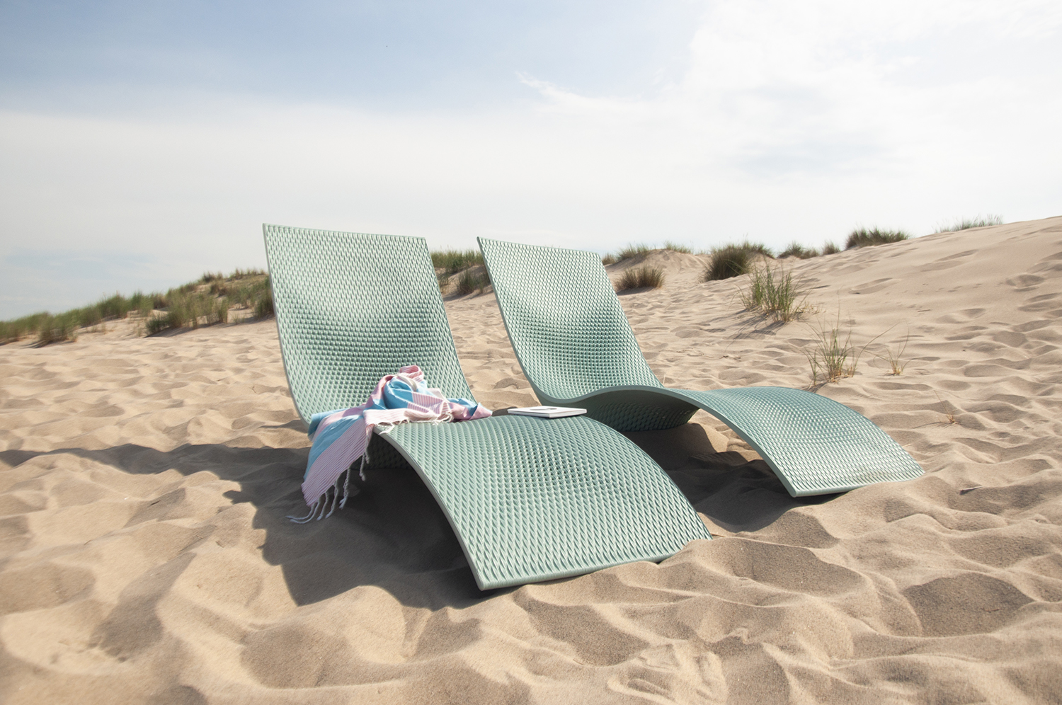 Archisearch THE ELEMENTS BY THE NEW RAW: crafting beach furniture from upcycled marine plastic waste in Greece