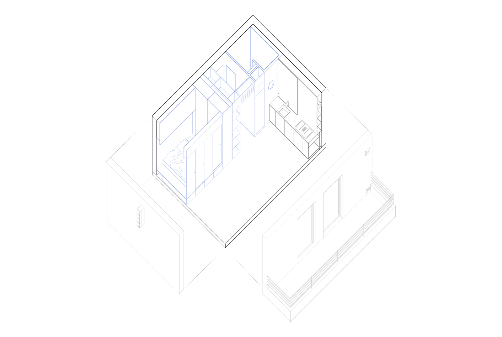 Archisearch Example #1: renovation of a 36m2 flat in Vouliagmeni, Athens by Oblique