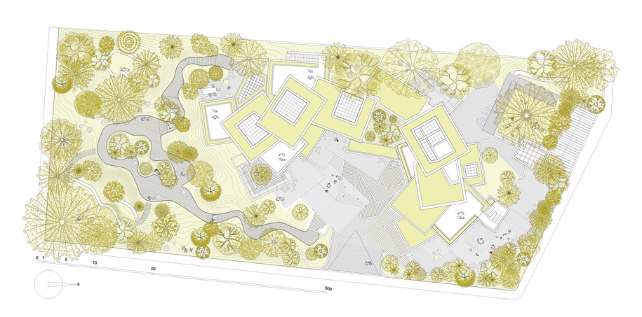 Archisearch Landscape as medium for coexistence: Competition entry for a nursery, elderly care centre and neighbourhood park in Chania, Crete | by Oikonomakis Siampakoulis architects