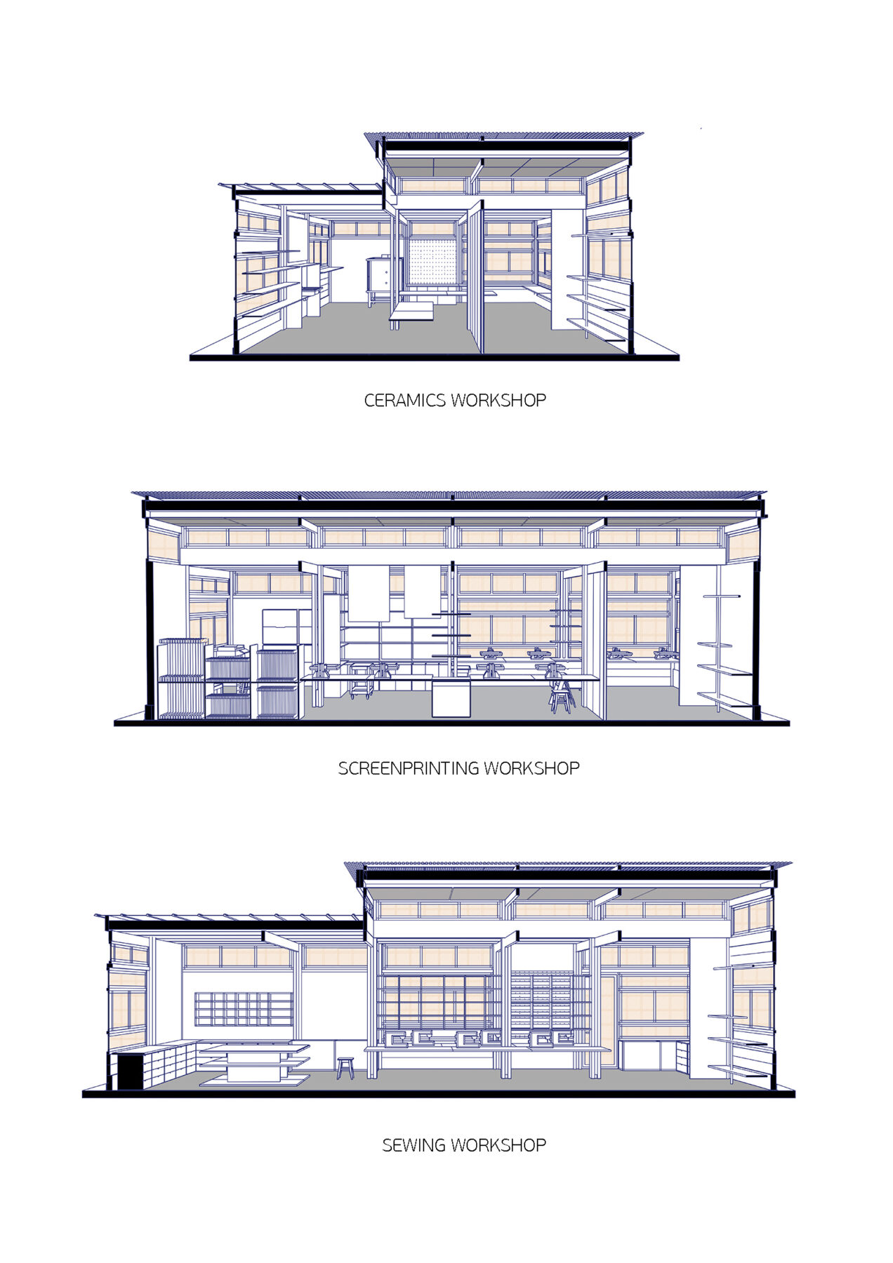 Archisearch Cooperative Construction Centre in Metaxourgeio, Athens | Diploma thesis project by Athina Maria Georgiadi, Thalassini Karali & Ourania Agoranou