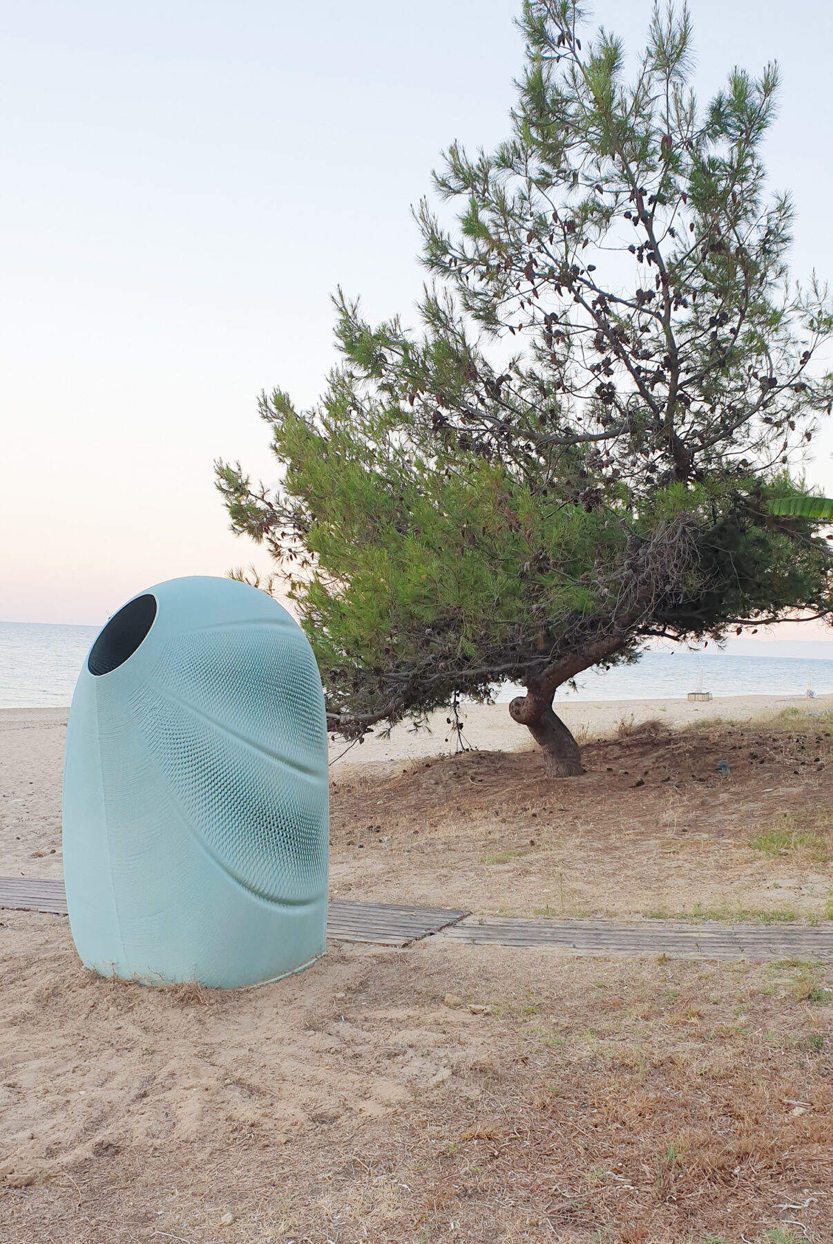 Archisearch THE ELEMENTS BY THE NEW RAW: crafting beach furniture from upcycled marine plastic waste in Greece