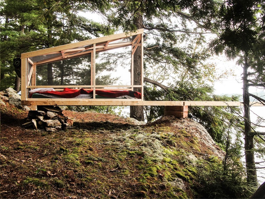 Archisearch Studio North designed and built Dream/Dive Platform on the edge of a Lake in Canada