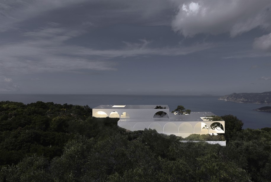 Archisearch Midnight Stars house by 314 architecture studio sets on a cliff of the west of Corfu island, Greece