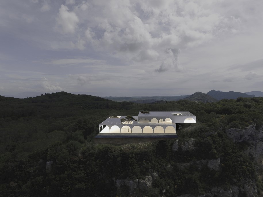 Archisearch Midnight Stars house by 314 architecture studio sets on a cliff of the west of Corfu island, Greece