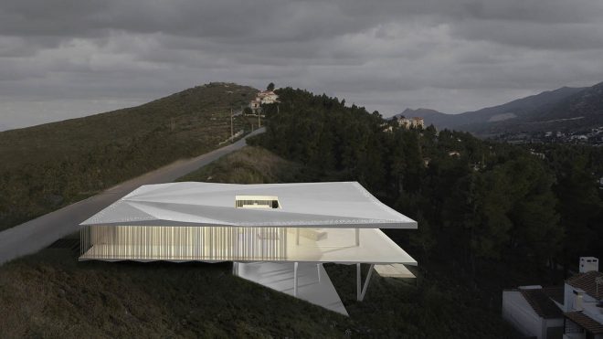 Archisearch - 314 Architecture Studio Proposes a Residence in Dionysos, Athens, Inspired by the Shape of a Kentia Leaf