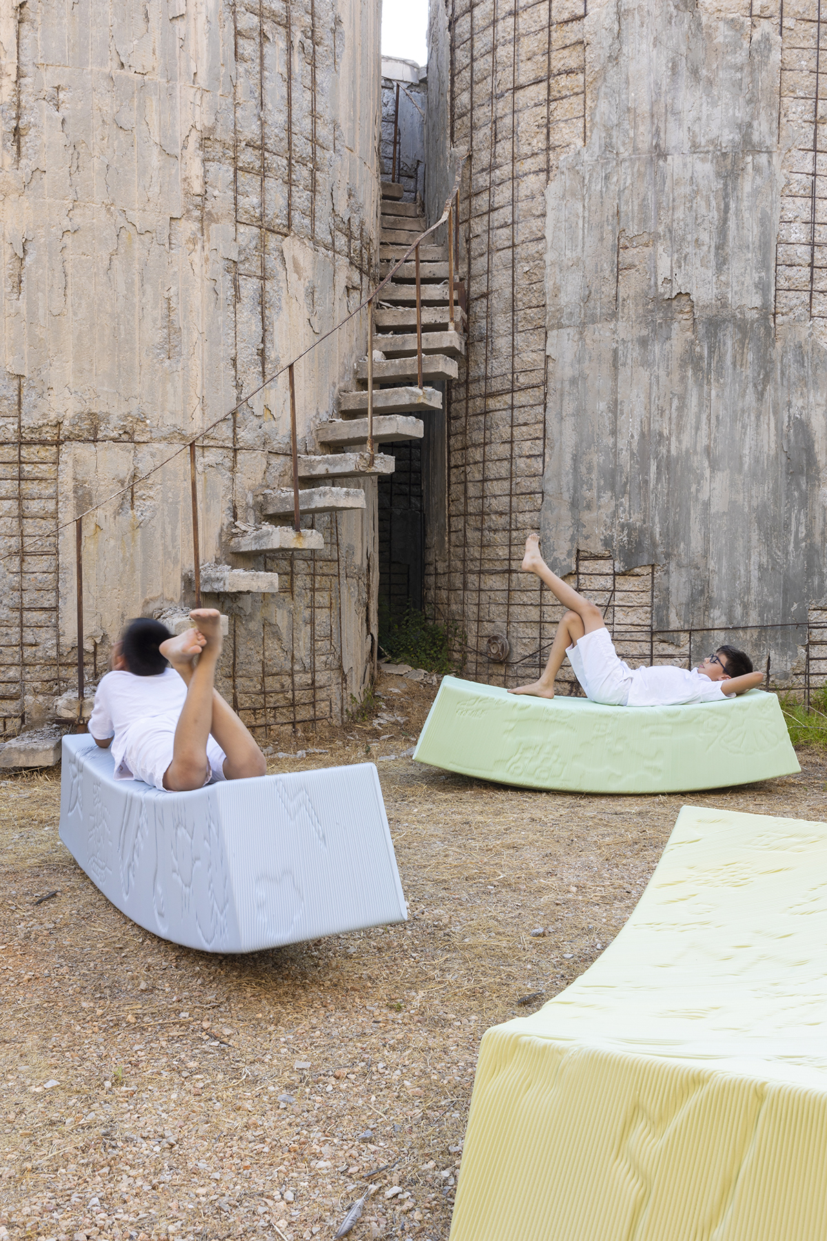 Archisearch The New Raw works with kids to design GLYPH -  A colourful playscape system for 2023 Eleusis European Capital of Culture