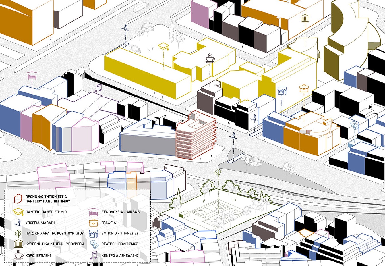 Archisearch Μετάβαση σε τέσσερις πράξεις_Επανάχρηση κτηρίου πρώην φοιτητικής εστίας Παντείου Πανεπιστημίου | διπλωματική εργασία από τη Μαργαρίτα Χατζημιχαήλ