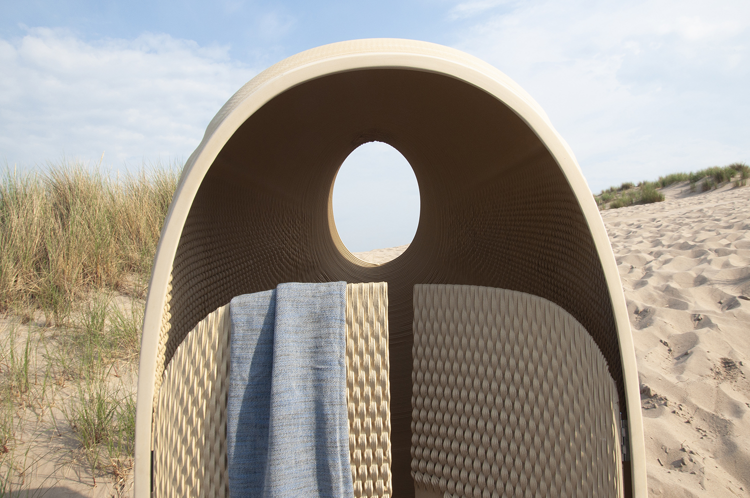 Archisearch THE ELEMENTS BY THE NEW RAW: crafting beach furniture from upcycled marine plastic waste in Greece
