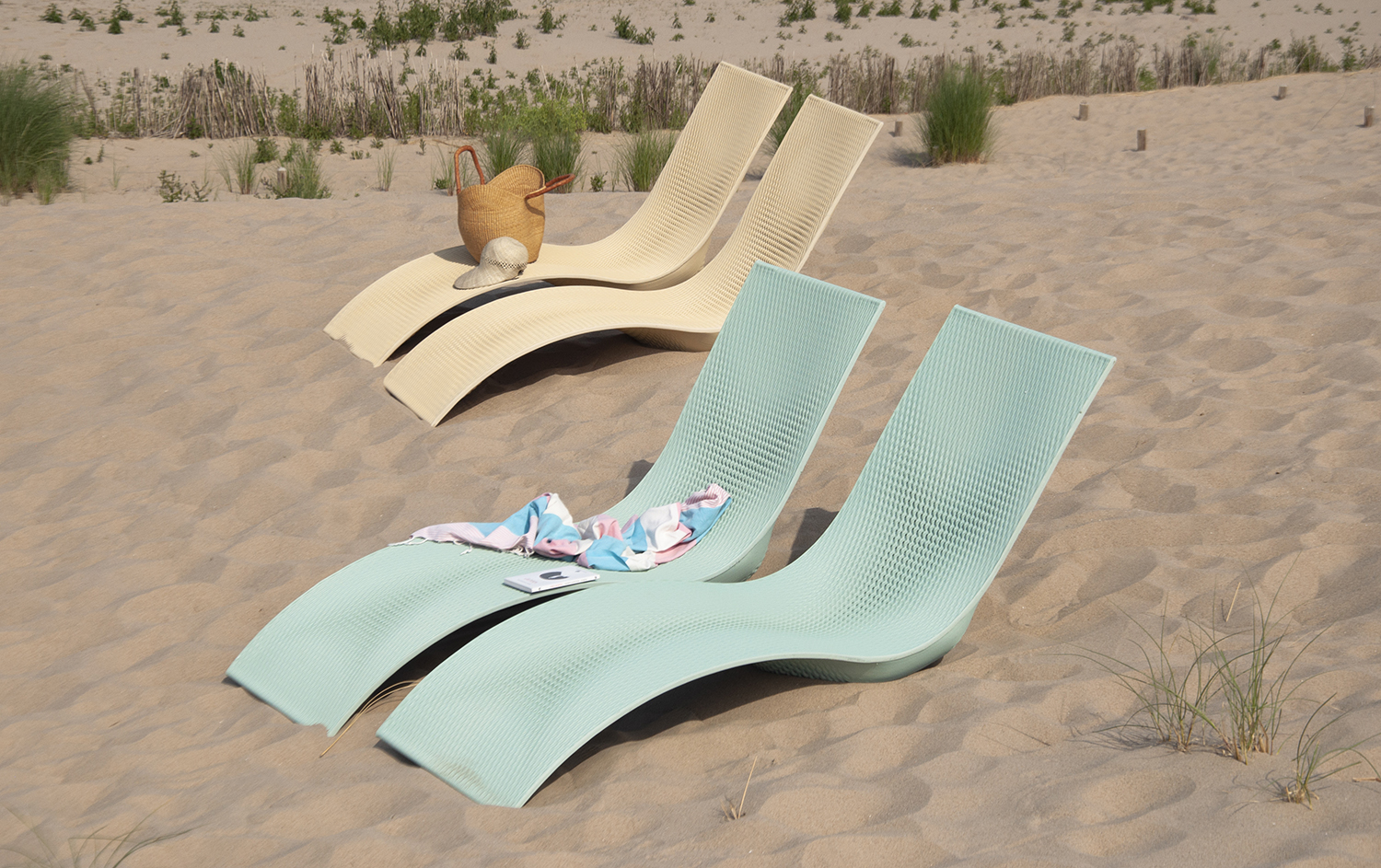 Archisearch THE ELEMENTS BY THE NEW RAW: crafting beach furniture from upcycled marine plastic waste in Greece