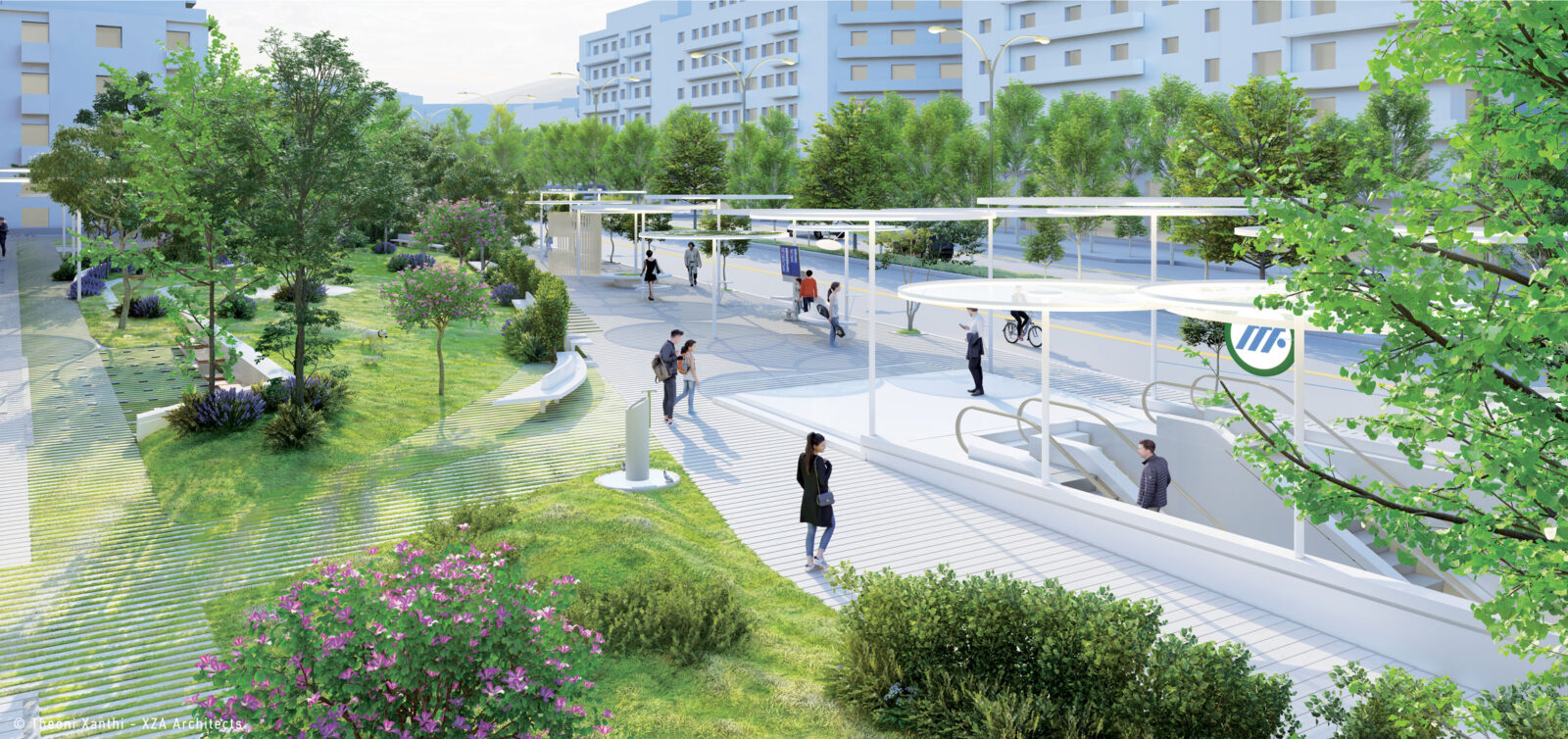 Archisearch Α' Βραβείο στον Αρχιτεκτονικό Διαγωνισμό Ιδεών για την ανάπλαση του κοινόχρηστου χώρου και της ευρύτερης περιοχής του Νέου Σταθμού Μετρό Αλεξάνδρας | Theoni Xanthi – XZA Architects