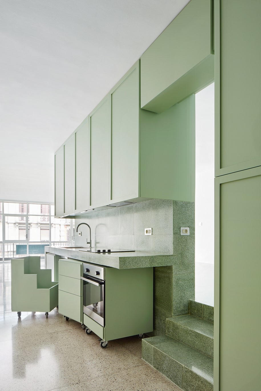 apartment, Barcelona, Spain, Arquitectura-g, mint, green, colour, minimalism, simplicity, interiors, spanish architecture, decoration, refurbishment 