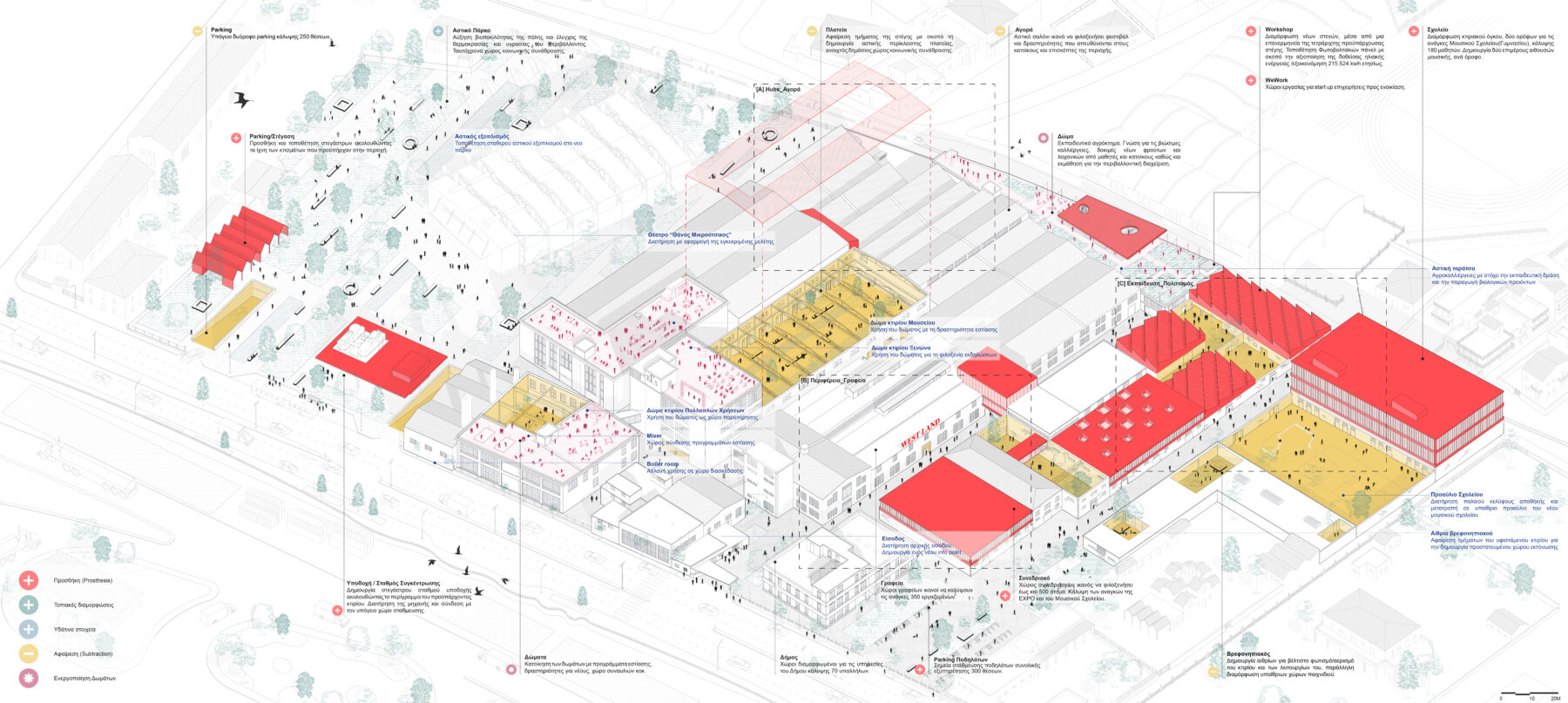 Archisearch Παρουσίαση της πρότασης της ομάδας Constantinos Petrakos Architects, που απέσπασε το 2o Βραβείο στον Αρχιτεκτονικό Διαγωνισμό Ιδεών για την 