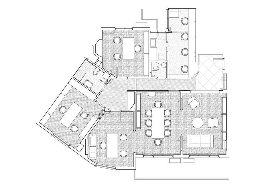 Homeoffice, renovation, residential apartment, AREA, Architecture Research Athens, mosaic, 2017, 1950’s Athenian polykatoikia, notary office, office