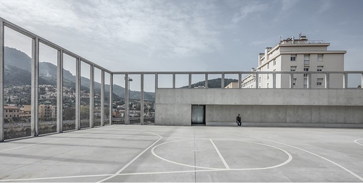 Cab Architectes, Mies van der Rohe award, France, Sports Complex, roof, Nice