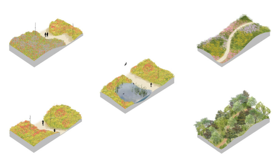 Archisearch Biodiversity Corridor: a diversified urban landscape reconnecting all living beings in Montréal, Canada by civiliti, LAND Italia, Table Architecture & Biodiversité Conseil