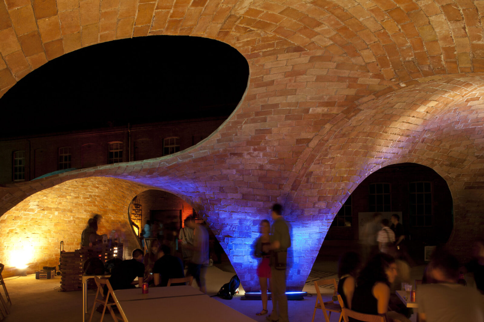 Archisearch BRICK-TOPIA pavilion by Map13 configures public space in Barcelona