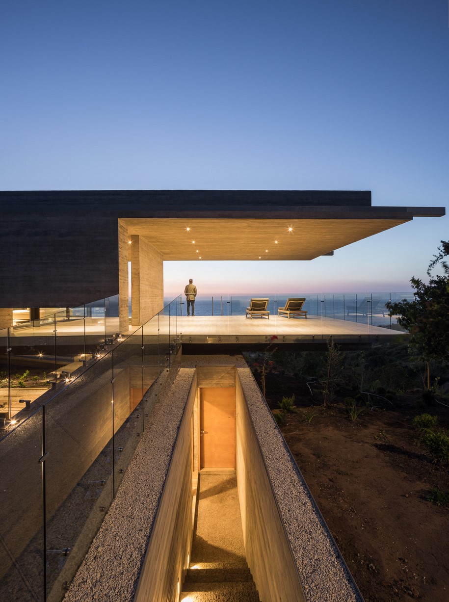 Archisearch Felipe Assadi designed House H as a linear concrete structure levitating over a slope in Chile