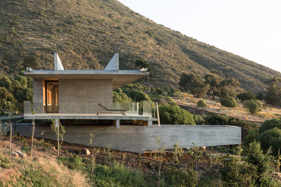 Archisearch Felipe Assadi designed House H as a linear concrete structure levitating over a slope in Chile