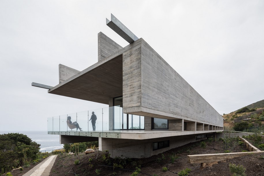 Archisearch Felipe Assadi designed House H as a linear concrete structure levitating over a slope in Chile
