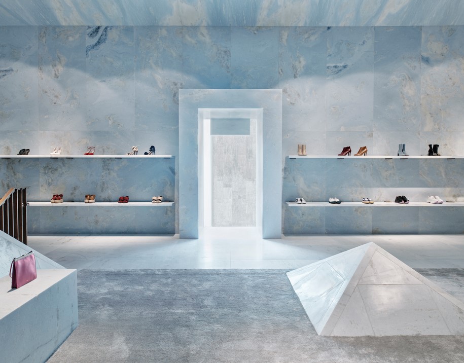 Céline Flagship Store, Valerio Olgiati, USA, interior, marble, concrete