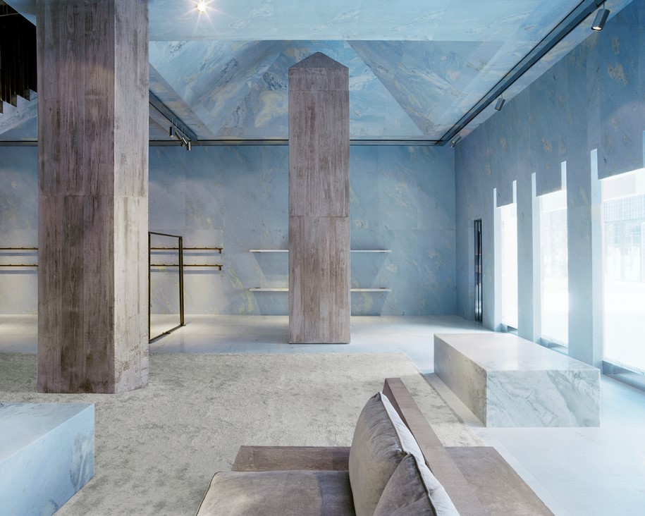 Archisearch Valerio Olgiati created a store entirely made of marble for fashion label Céline in Miami
