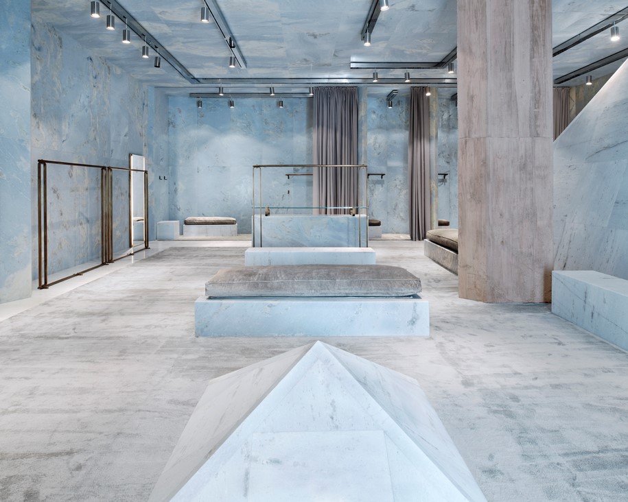 Archisearch Valerio Olgiati created a store entirely made of marble for fashion label Céline in Miami