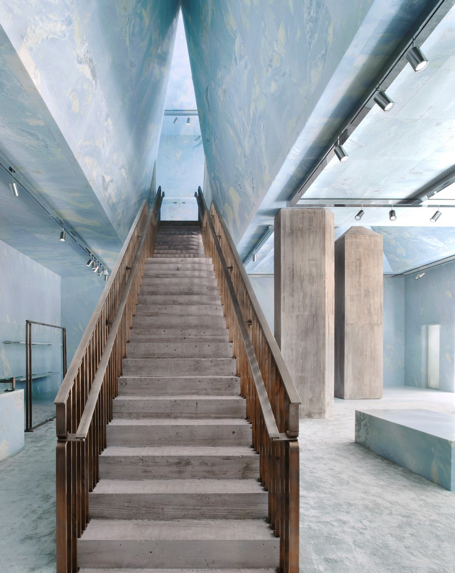Céline Flagship Store, Valerio Olgiati, USA, interior, marble, concrete