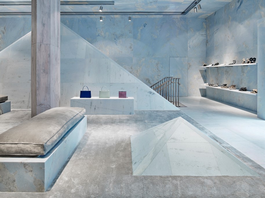 Céline Flagship Store, Valerio Olgiati, USA, interior, marble, concrete