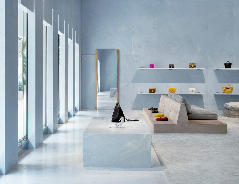 Céline Flagship Store, Valerio Olgiati, USA, interior, marble, concrete