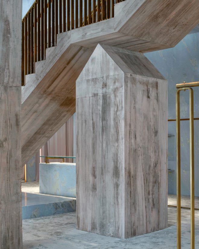 Céline Flagship Store, Valerio Olgiati, USA, interior, marble, concrete