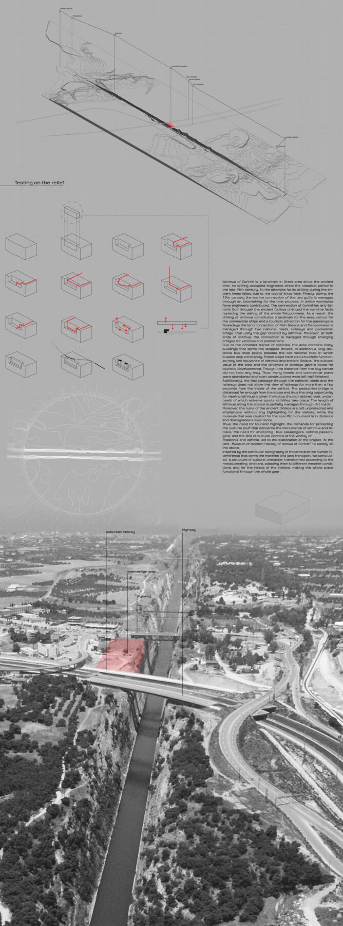 Archisearch Aggelos Chatzatoglou & Eleftherios Karydis Designed a Museum of modern history at the Isthmus of Corinth